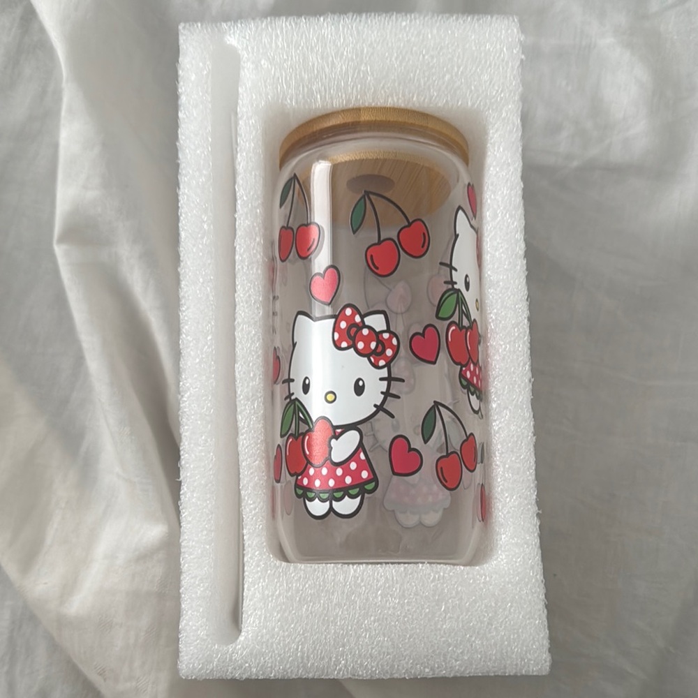 Hello Kitty Cherry Glass Tumbler